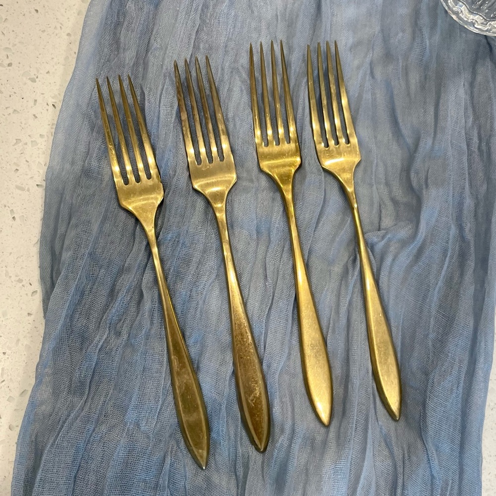 4 Dirilyte Dirigold Dinner Gold Forks